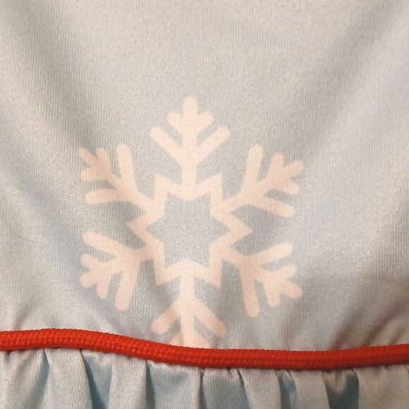 🩷RUFFLE GIRL Holiday Dress Light Blue Background W/Snowflakes. VARIOUS SIZES - Picture 6 of 12